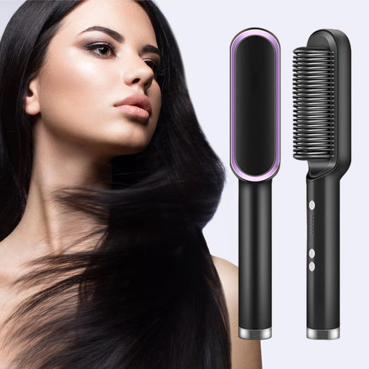 Multifunctional Hair Straightener Brush – Ceramic Hot Comb | Anti-Scald & Fast Heating for Silky Hair
