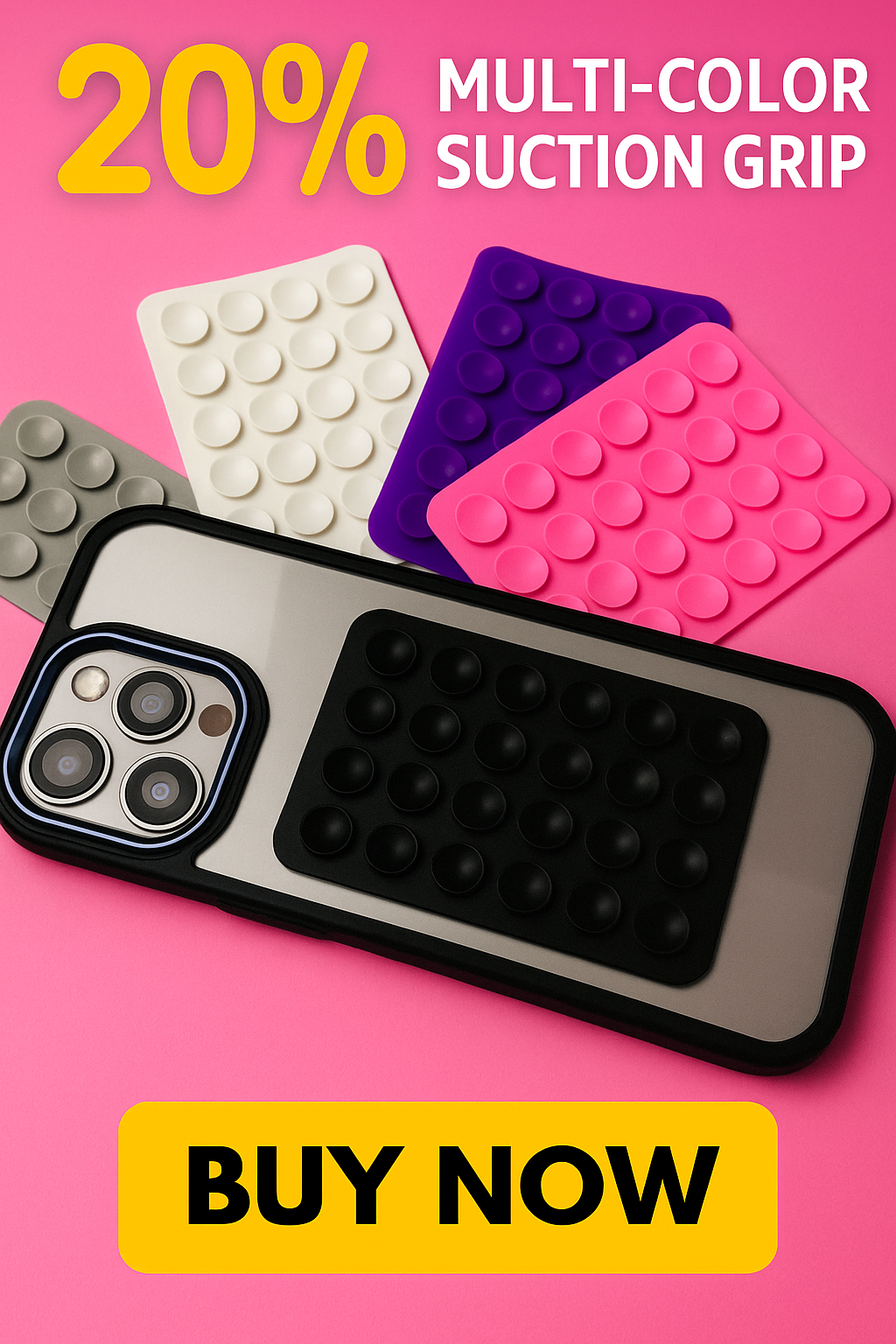 Mobile Bubble Grip Holder – Dual-Sided Silicone Suction for Strong, Hands-Free Phone Use