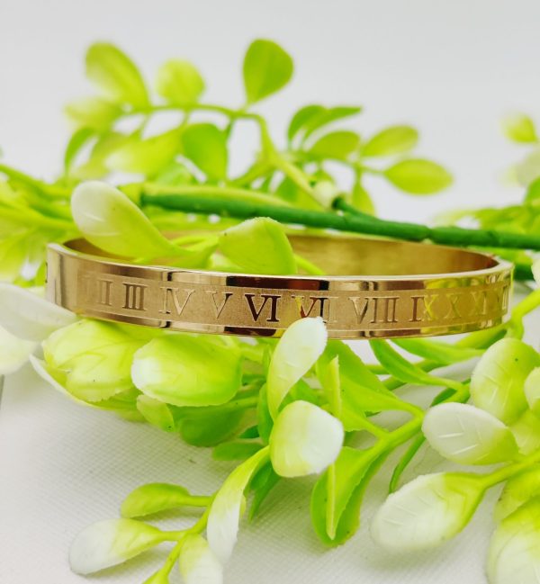 Adjustable Cartier Style Roman Numeral Gold Bracelet | Premium Artificial Bracelet for Girls & Women | Elegant Everyday & Party Wear Bracelet ✨