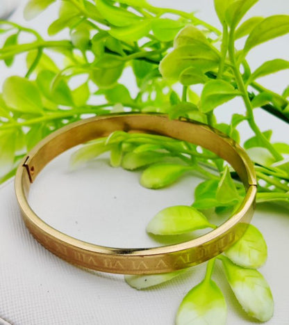 Adjustable Cartier Style Roman Numeral Gold Bracelet | Premium Artificial Bracelet for Girls & Women | Elegant Everyday & Party Wear Bracelet ✨