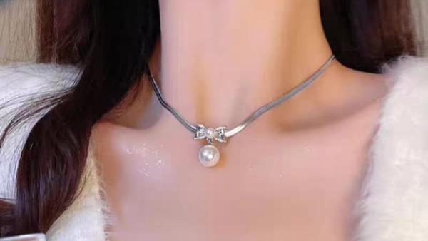 Elegant Korean Knot Pearl Necklace | Minimalist Jewelry Gift for Women – Trendy Party Wear