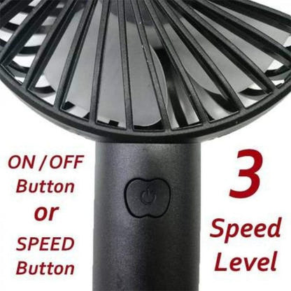Portable Usb Rechargeable Fan | Handheld 3 Speed Strong Wind Electric Small Mini Cooling Fan (random Color)