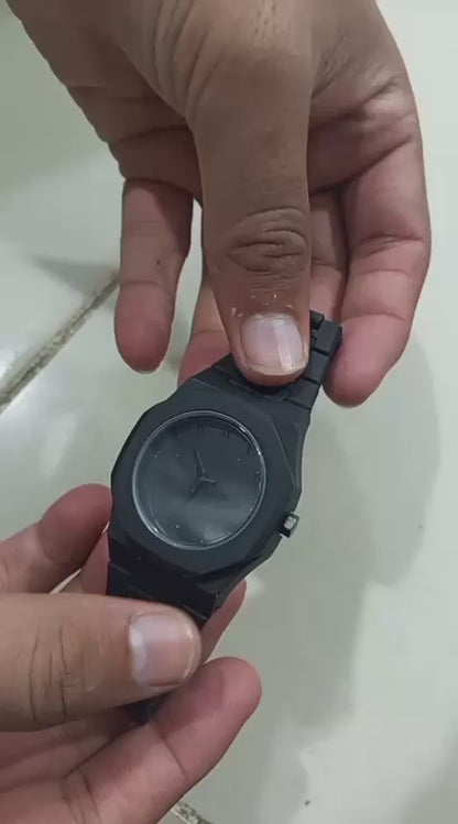 Full Black Aura Quartz Watch – Lightweight Design, , Premium Quality & Finish – Best Quality Analog Watch For Boys – Watch For Men | Full Black Color Watch – Without Box